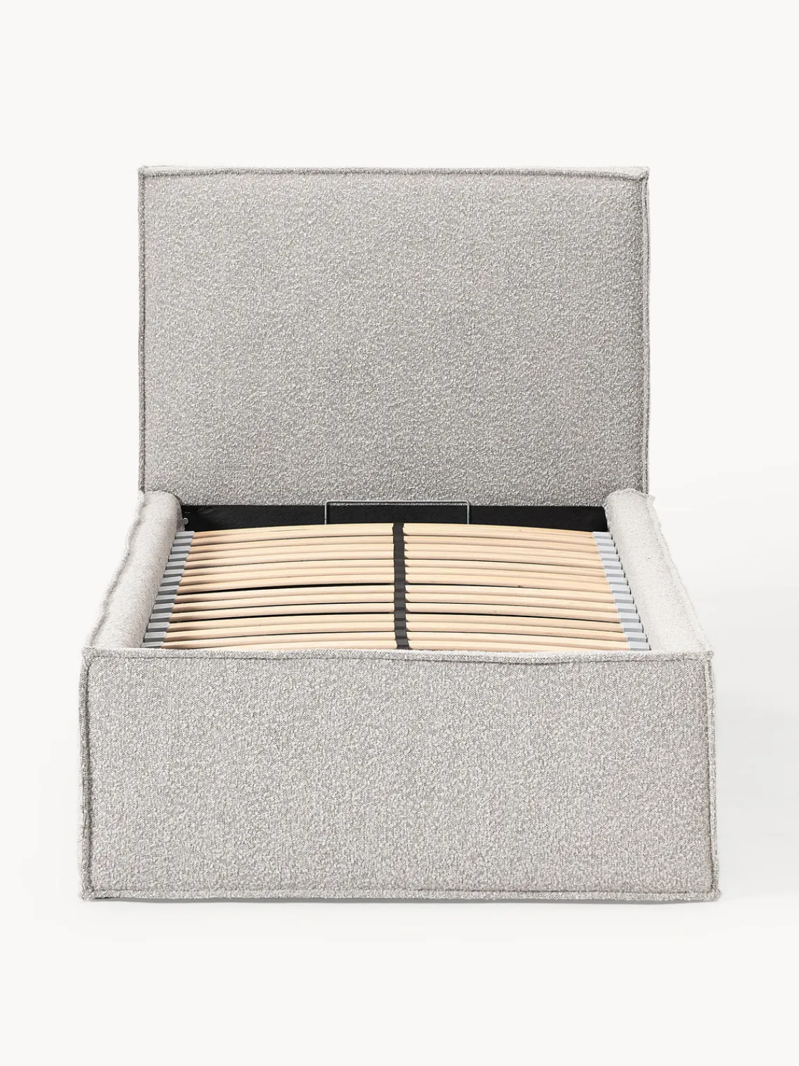 Camas Individuales|Camas Tapizadas>Westwing Collection Cama individual tapizada en tejido bouclé con espacio de almacenamiento Dream Bouclé taupe