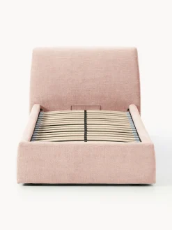 Camas Individuales|Camas Tapizadas></noscript>Westwing Collection Cama individual tapizada con espacio de almacenamiento Cloud Tejido melocotón
