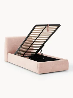 Camas Individuales|Camas Tapizadas></noscript>Westwing Collection Cama individual tapizada con espacio de almacenamiento Cloud Tejido melocotón