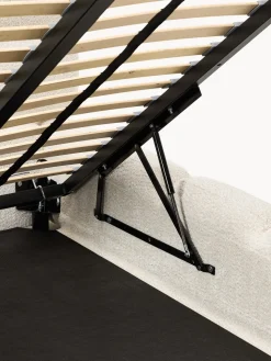 Camas Individuales|Camas Tapizadas></noscript>Westwing Collection Cama individual tapizada en borreguillo bouclé con espacio de almacenamiento Tayla Borreguillo bouclé blanco Off White