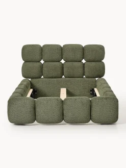 New Cama individual tapizada en borreguillo bouclé Tayla Camas Individuales|Camas Tapizadas