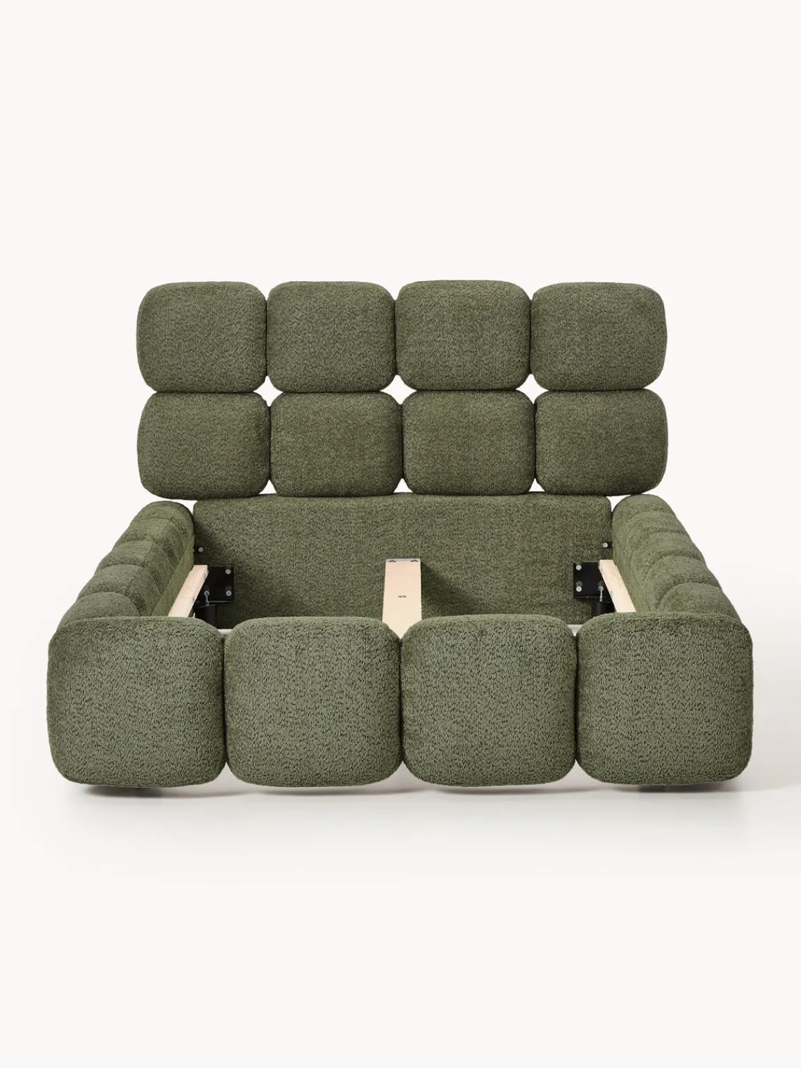 New Cama individual tapizada en borreguillo bouclé Tayla Camas Individuales|Camas Tapizadas