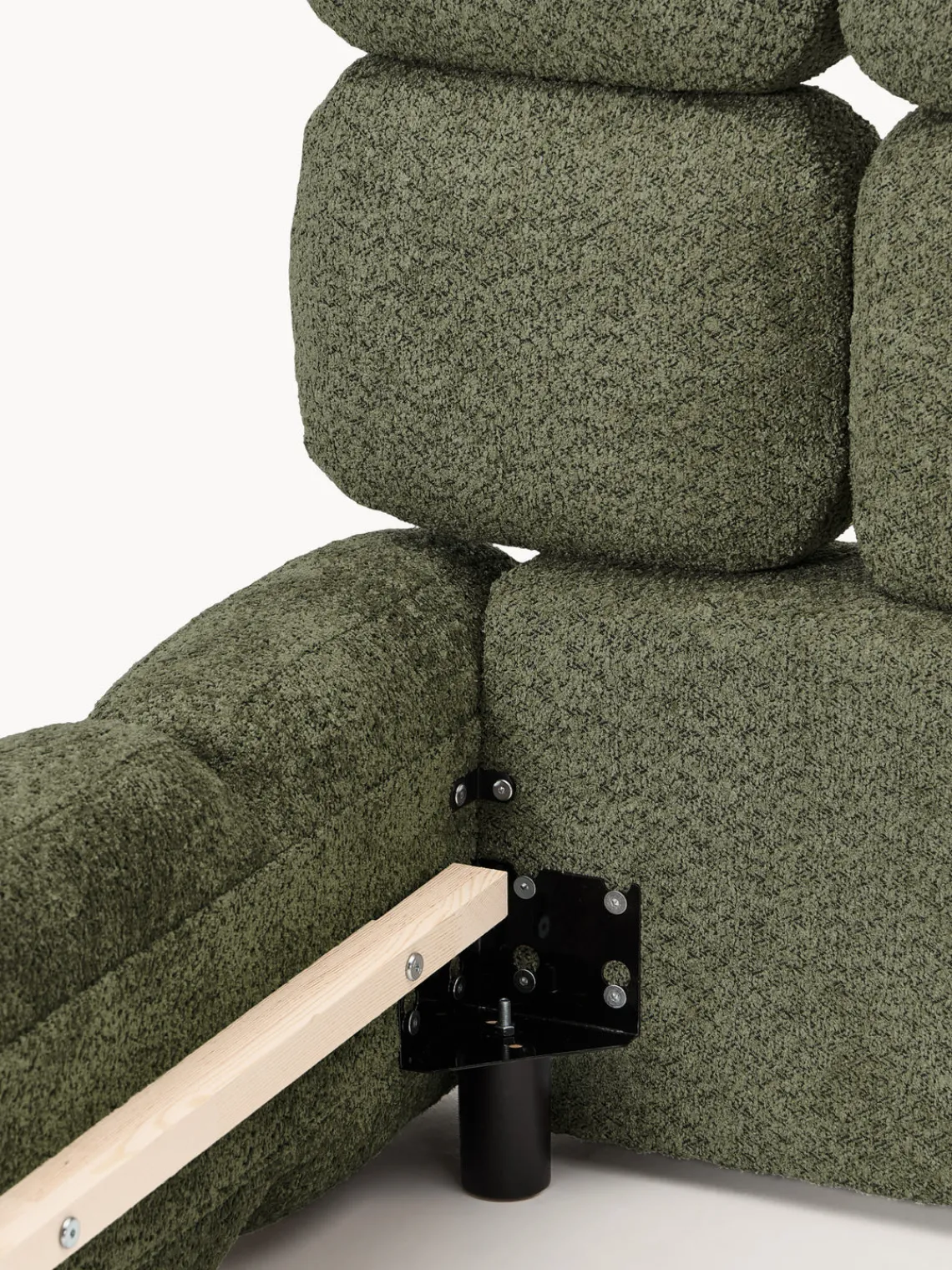 New Cama individual tapizada en borreguillo bouclé Tayla Camas Individuales|Camas Tapizadas