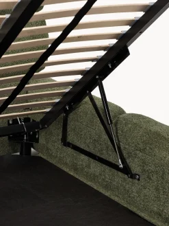 Camas Individuales|Camas Tapizadas></noscript>Westwing Collection Cama individual tapizada en borreguillo bouclé con espacio de almacenamiento Tayla Borreguillo bouclé verde oscuro