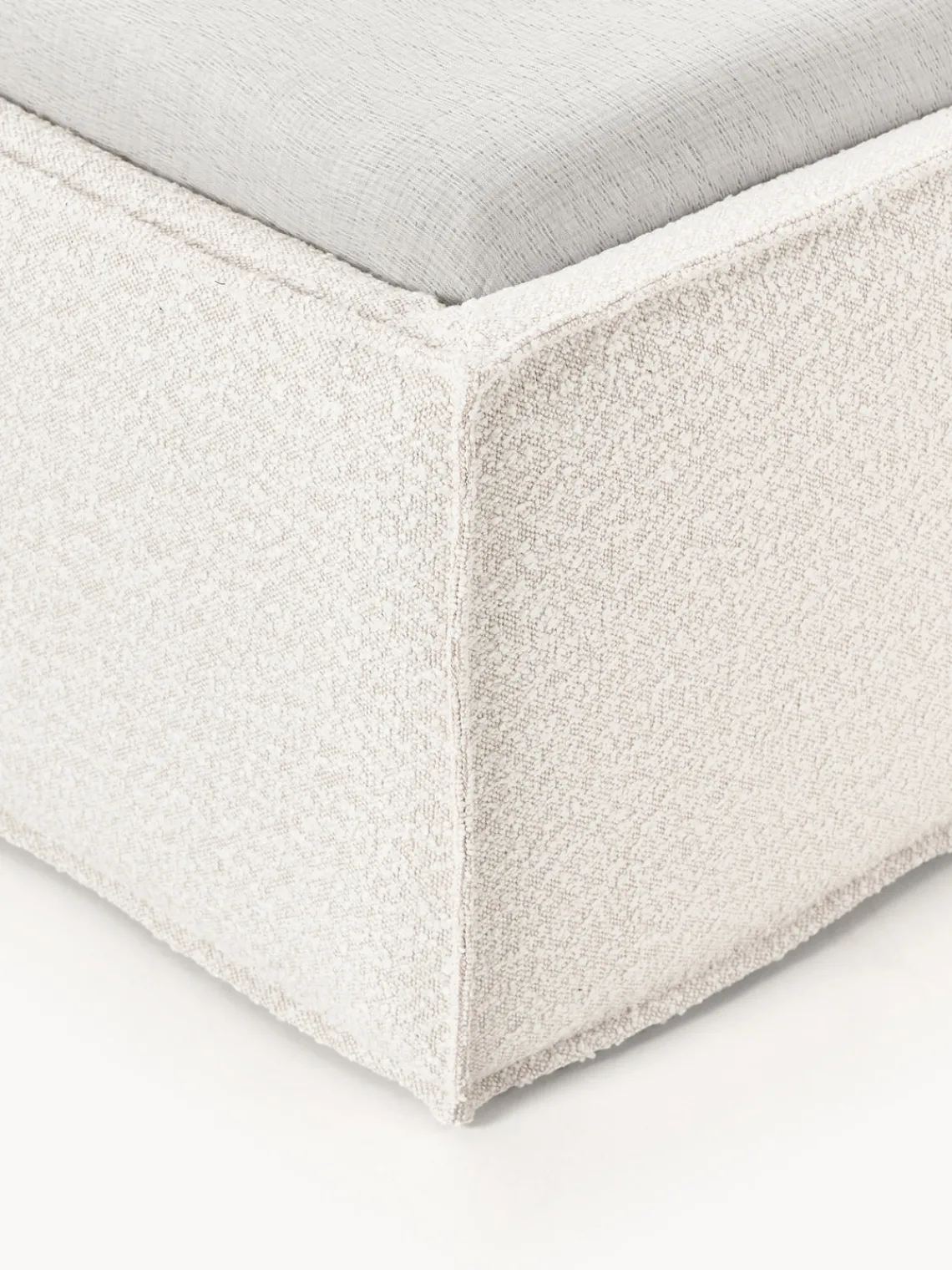 Camas Individuales|Camas Tapizadas>Westwing Collection Cama individual tapizada en tejido bouclé Dream Bouclé blanco Off White