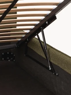 Camas Individuales|Camas Tapizadas></noscript>Westwing Collection Cama individual tapizada en tejido bouclé con espacio de almacenamiento Dream Bouclé verde oliva