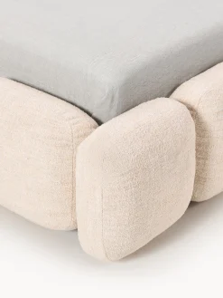 Camas Individuales|Camas Tapizadas></noscript>Westwing Collection Cama individual tapizada en borreguillo bouclé Tayla Borreguillo bouclé melocotón