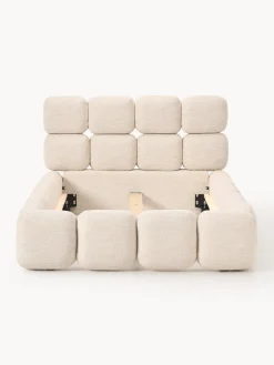 Camas Individuales|Camas Tapizadas></noscript>Westwing Collection Cama individual tapizada en borreguillo bouclé Tayla Borreguillo bouclé melocotón