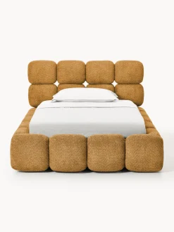 Hot Cama individual tapizada en borreguillo bouclé Tayla Camas Individuales|Camas Tapizadas