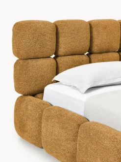 Hot Cama individual tapizada en borreguillo bouclé Tayla Camas Individuales|Camas Tapizadas