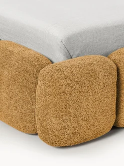 Hot Cama individual tapizada en borreguillo bouclé Tayla Camas Individuales|Camas Tapizadas