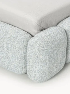 Clearance Cama individual tapizada en borreguillo bouclé Tayla Camas Individuales|Camas Tapizadas