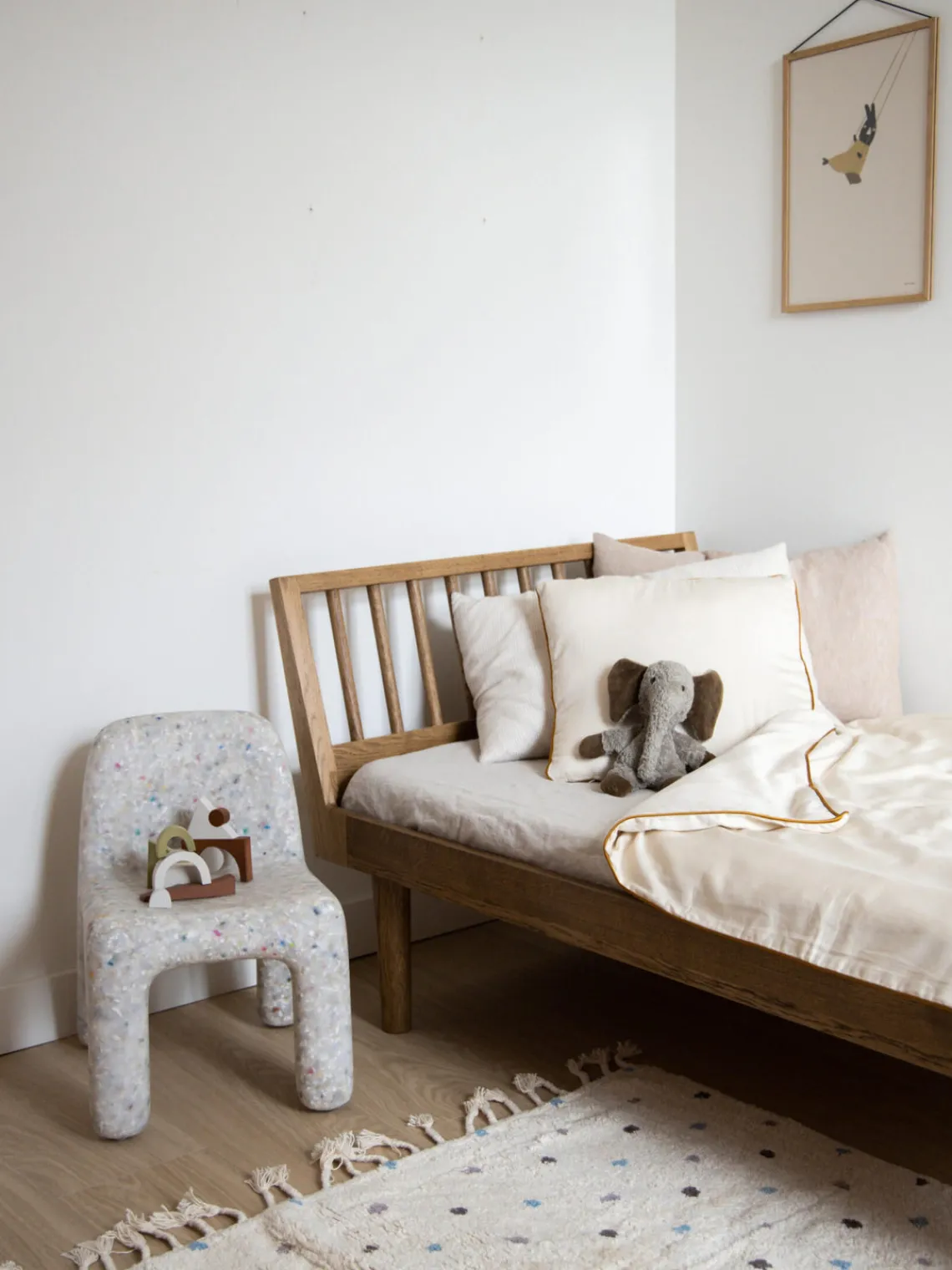 Discount Cama infantil artesanal de madera de roble Eli, 90 x 160 cm Niños Decoración Infantil|Camas Infantiles