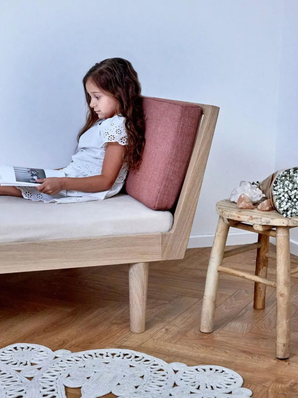 Discount Cama infantil artesanal de madera de roble Eli, 90 x 160 cm Niños Decoración Infantil|Camas Infantiles