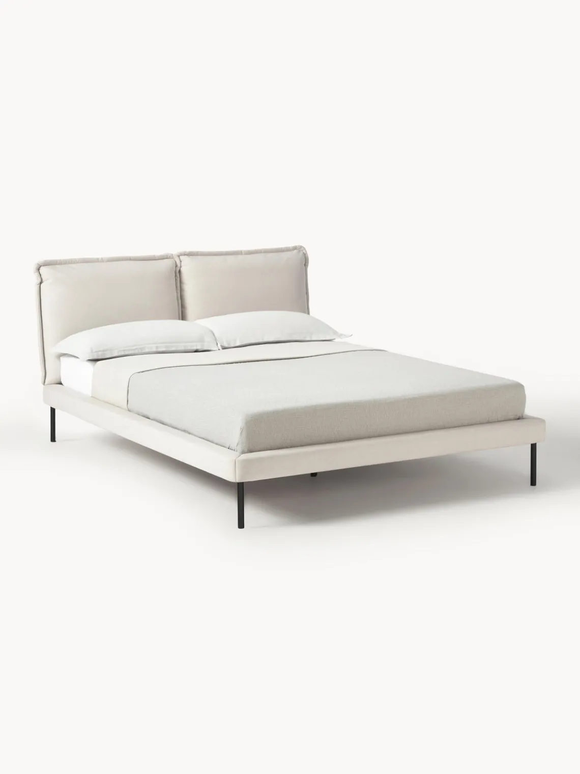Camas Tapizadas|Camas>Westwing Collection Cama tapizada Amelia Tejido fino beige claro