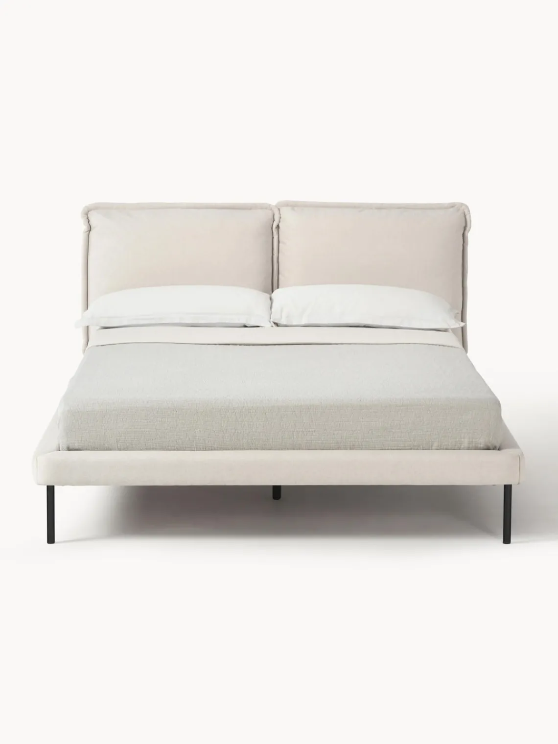 Camas Tapizadas|Camas>Westwing Collection Cama tapizada Amelia Tejido fino beige claro