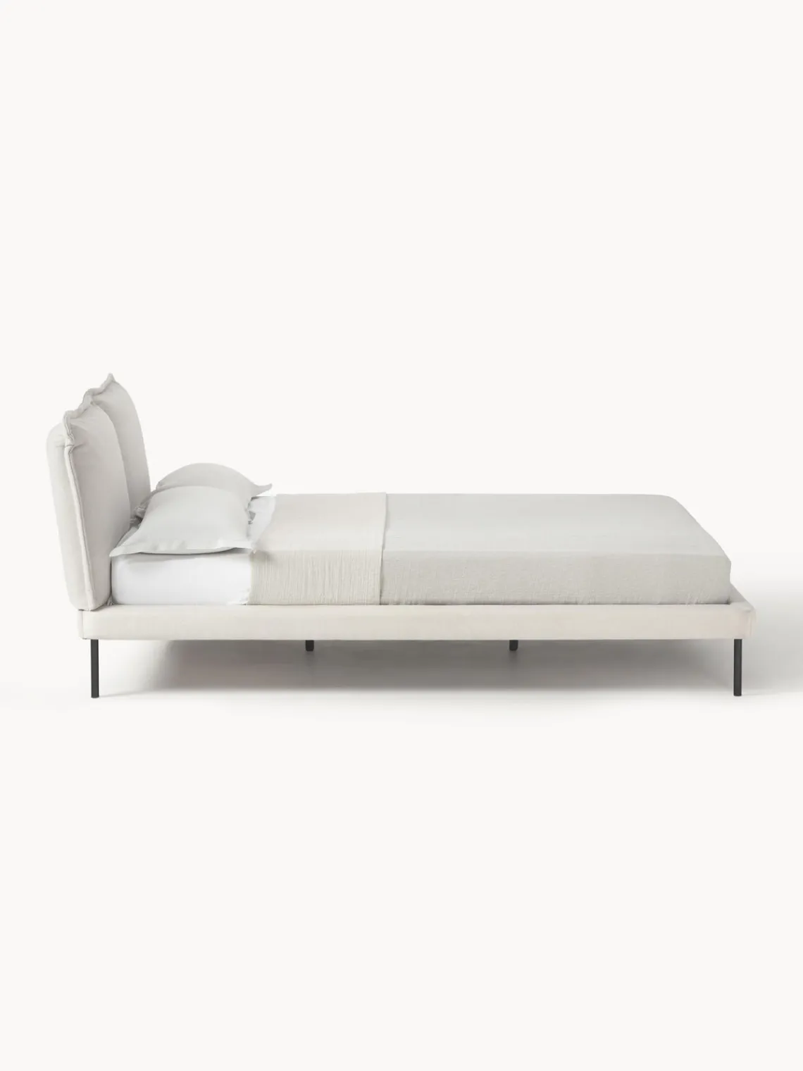 Camas Tapizadas|Camas>Westwing Collection Cama tapizada Amelia Tejido fino beige claro