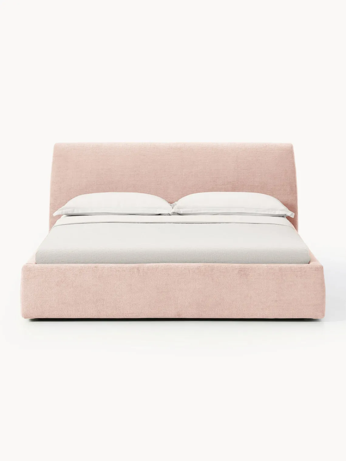 Camas Tapizadas|Camas>Westwing Collection Cama tapizada Cloud Tejido aterciopelado melocotón