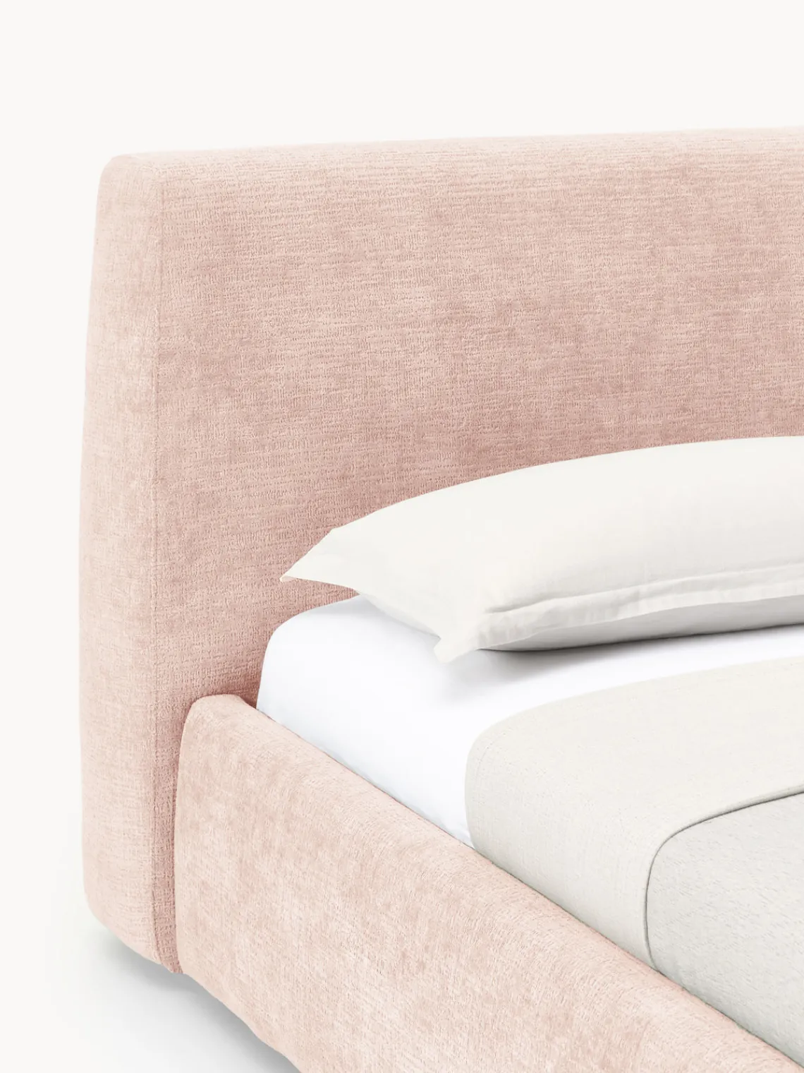 Camas Tapizadas|Camas>Westwing Collection Cama tapizada Cloud Tejido aterciopelado melocotón