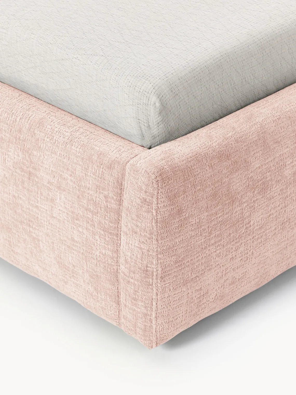 Camas Tapizadas|Camas>Westwing Collection Cama tapizada Cloud Tejido aterciopelado melocotón