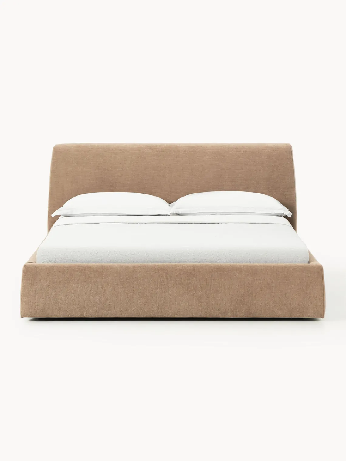 Camas Tapizadas|Camas>Westwing Collection Cama tapizada Cloud Tejido aterciopelado marrón