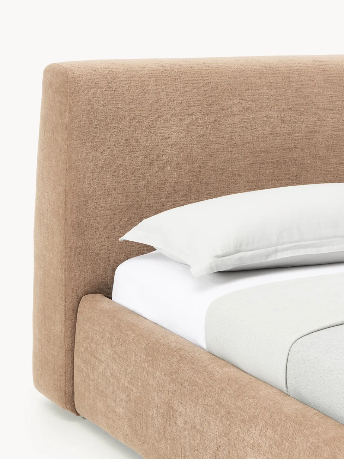 Camas Tapizadas|Camas>Westwing Collection Cama tapizada Cloud Tejido aterciopelado marrón