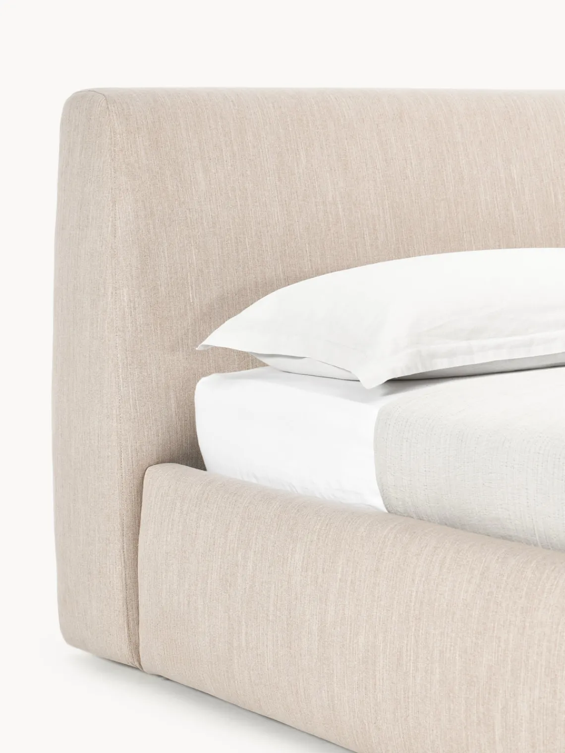 Camas Tapizadas|Camas>Westwing Collection Cama tapizada con espacio de almacenamiento Cloud Tejido beige jaspeado