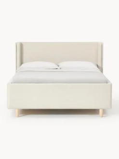 Camas Tapizadas|Camas></noscript>Westwing Collection Cama tapizada con espacio de almacenamiento Arche Tejido blanco Off White