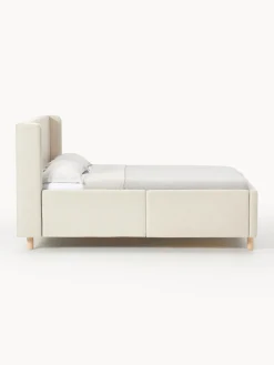 Camas Tapizadas|Camas></noscript>Westwing Collection Cama tapizada con espacio de almacenamiento Arche Tejido blanco Off White