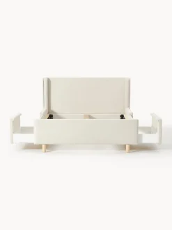 Camas Tapizadas|Camas></noscript>Westwing Collection Cama tapizada con espacio de almacenamiento Arche Tejido blanco Off White