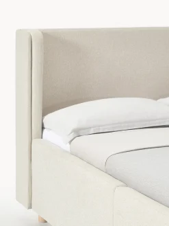 Camas Tapizadas|Camas></noscript>Westwing Collection Cama tapizada con espacio de almacenamiento Arche Tejido blanco Off White