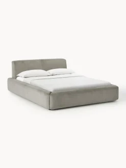 Camas Tapizadas|Camas>Westwing Collection Cama tapizada con espacio de almacenamiento Melva Pana gris