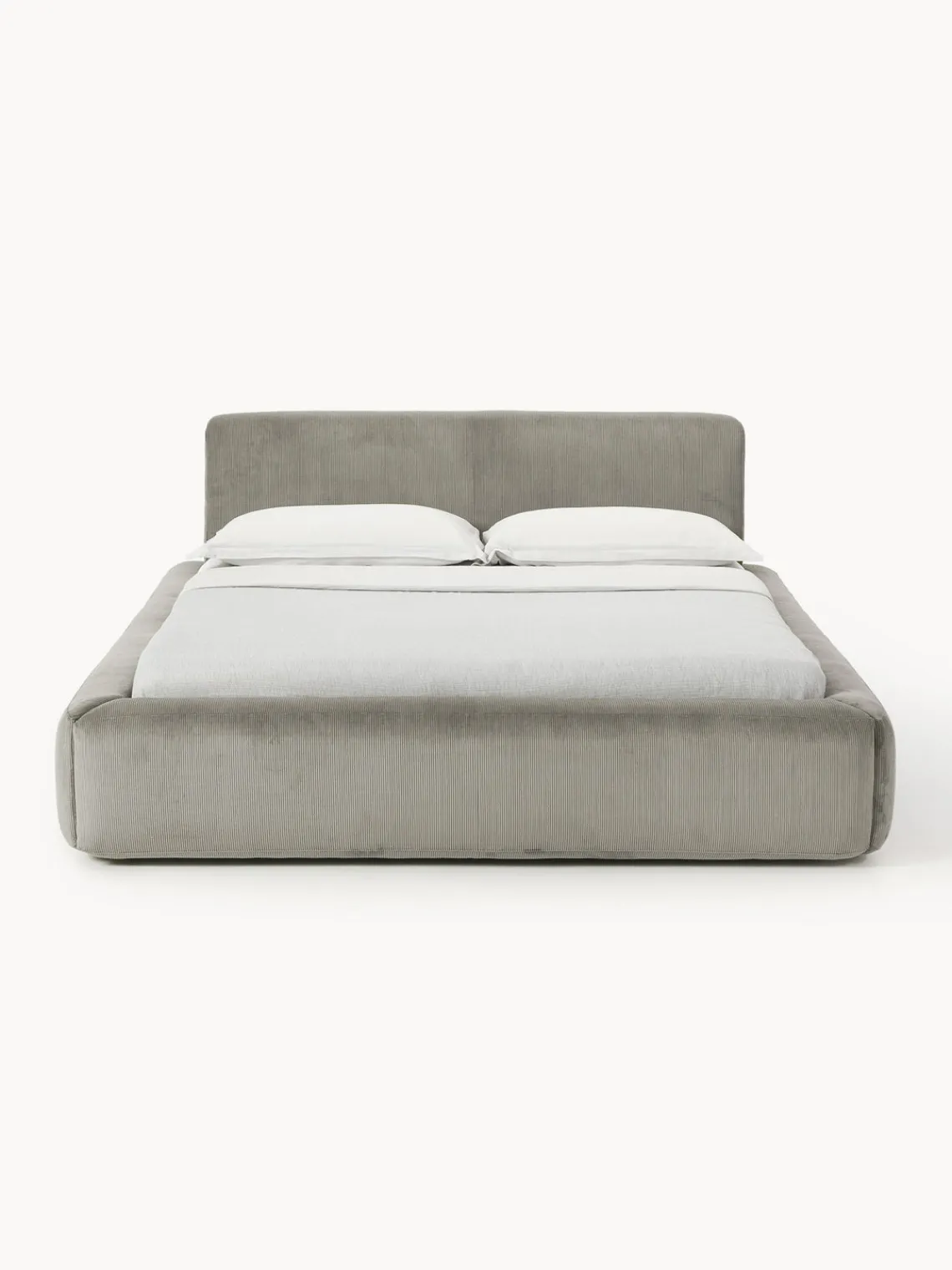Camas Tapizadas|Camas>Westwing Collection Cama tapizada con espacio de almacenamiento Melva Pana gris