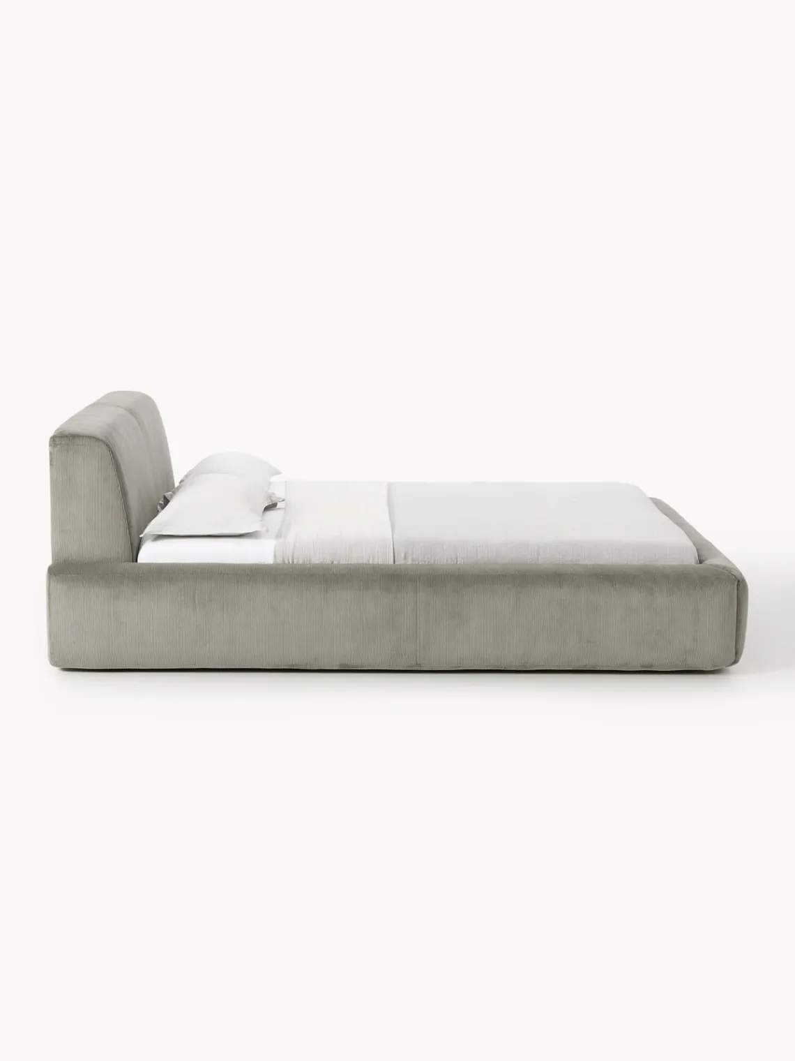 Camas Tapizadas|Camas>Westwing Collection Cama tapizada con espacio de almacenamiento Melva Pana gris