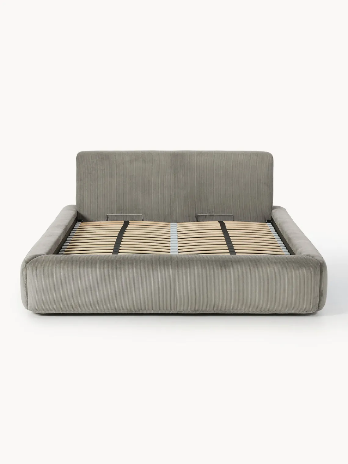 Camas Tapizadas|Camas>Westwing Collection Cama tapizada con espacio de almacenamiento Melva Pana gris