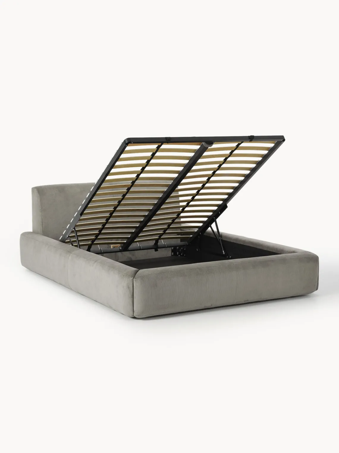 Camas Tapizadas|Camas>Westwing Collection Cama tapizada con espacio de almacenamiento Melva Pana gris