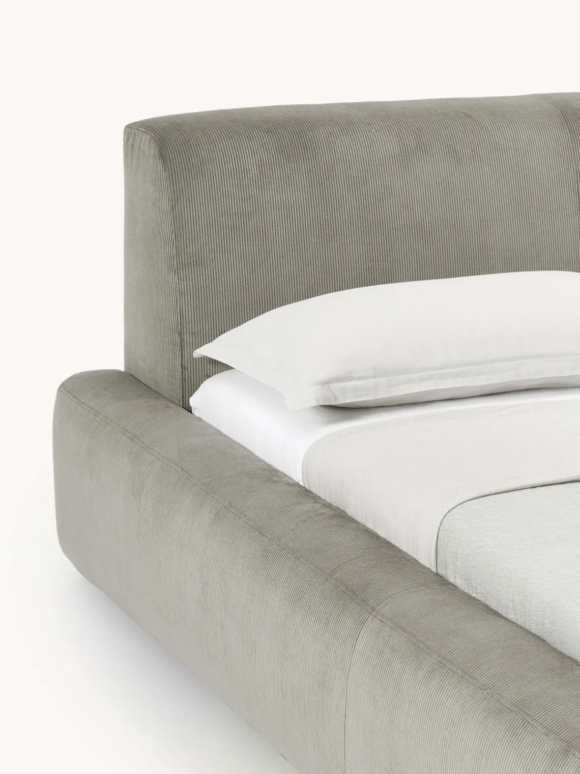 Camas Tapizadas|Camas>Westwing Collection Cama tapizada con espacio de almacenamiento Melva Pana gris