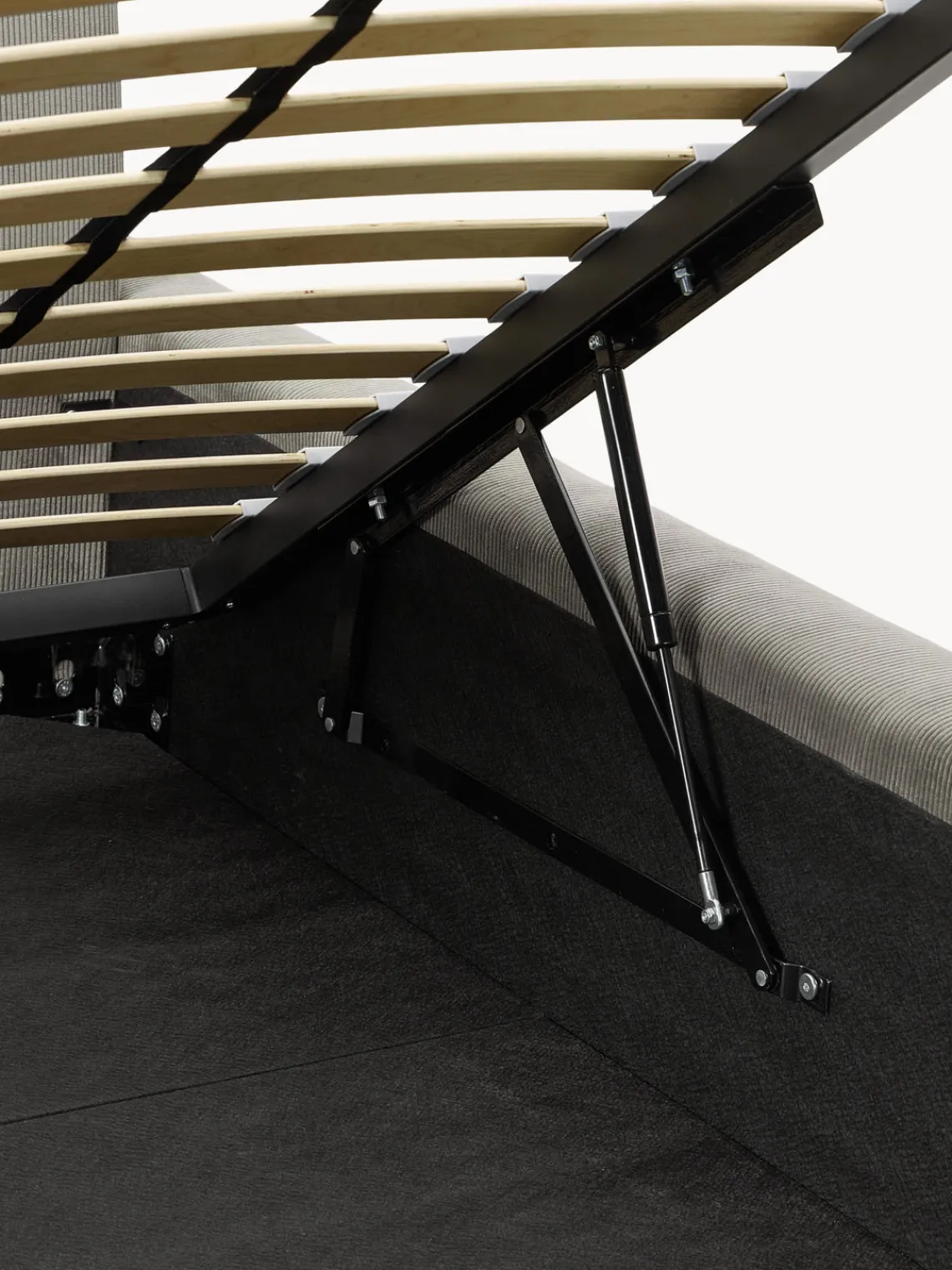 Camas Tapizadas|Camas>Westwing Collection Cama tapizada con espacio de almacenamiento Melva Pana gris