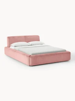 Camas Tapizadas|Camas>Westwing Collection Cama tapizada con espacio de almacenamiento Melva Pana rosa palo