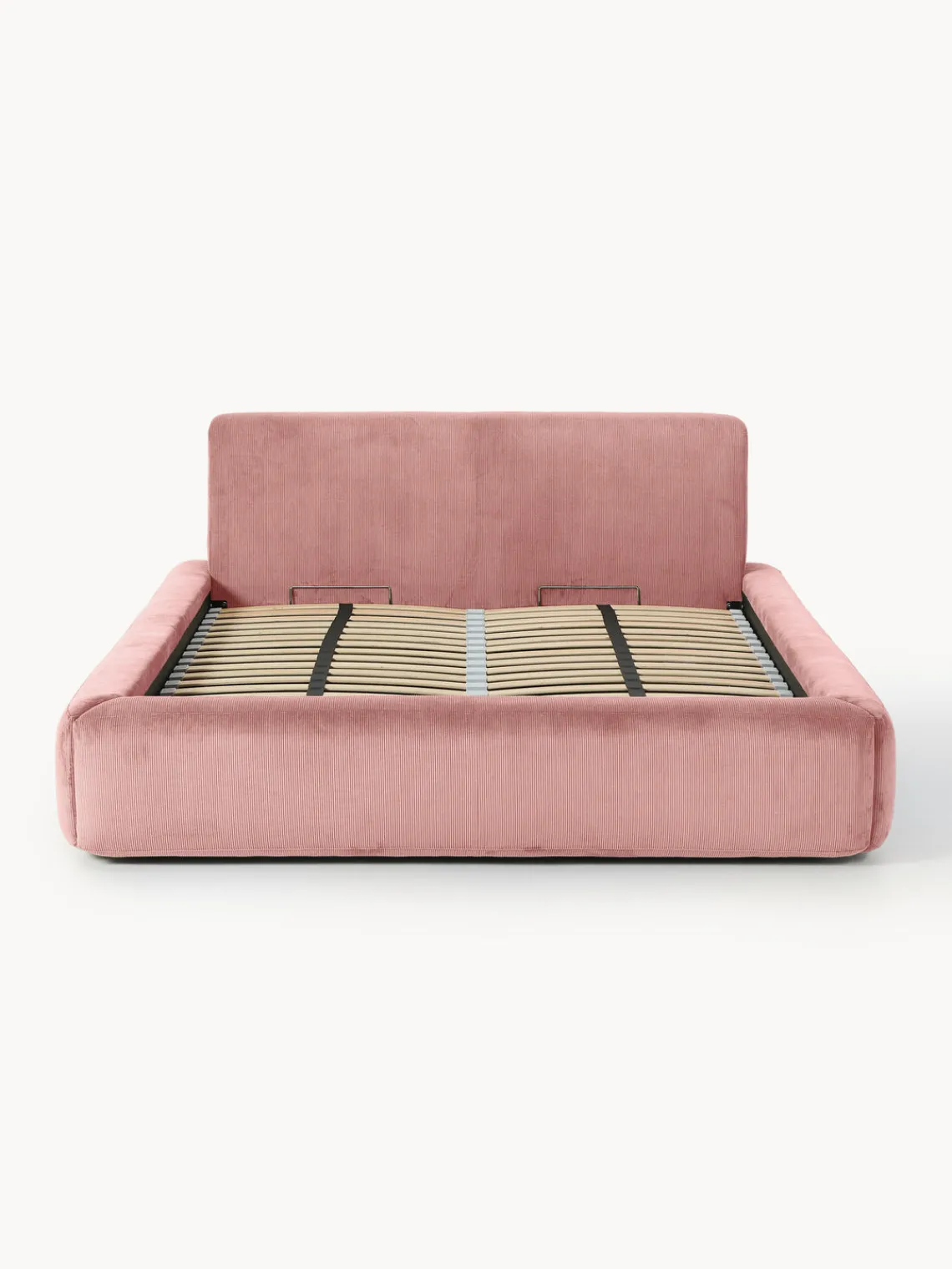 Camas Tapizadas|Camas>Westwing Collection Cama tapizada con espacio de almacenamiento Melva Pana rosa palo