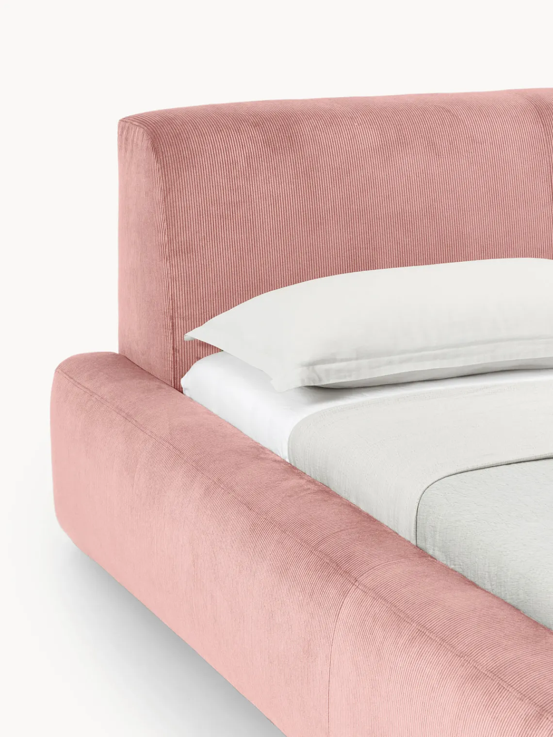 Camas Tapizadas|Camas>Westwing Collection Cama tapizada con espacio de almacenamiento Melva Pana rosa palo