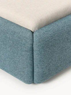 Camas Tapizadas|Camas></noscript>Westwing Collection Cama tapizada con espacio de almacenamiento Melva Tejido azul petróleo