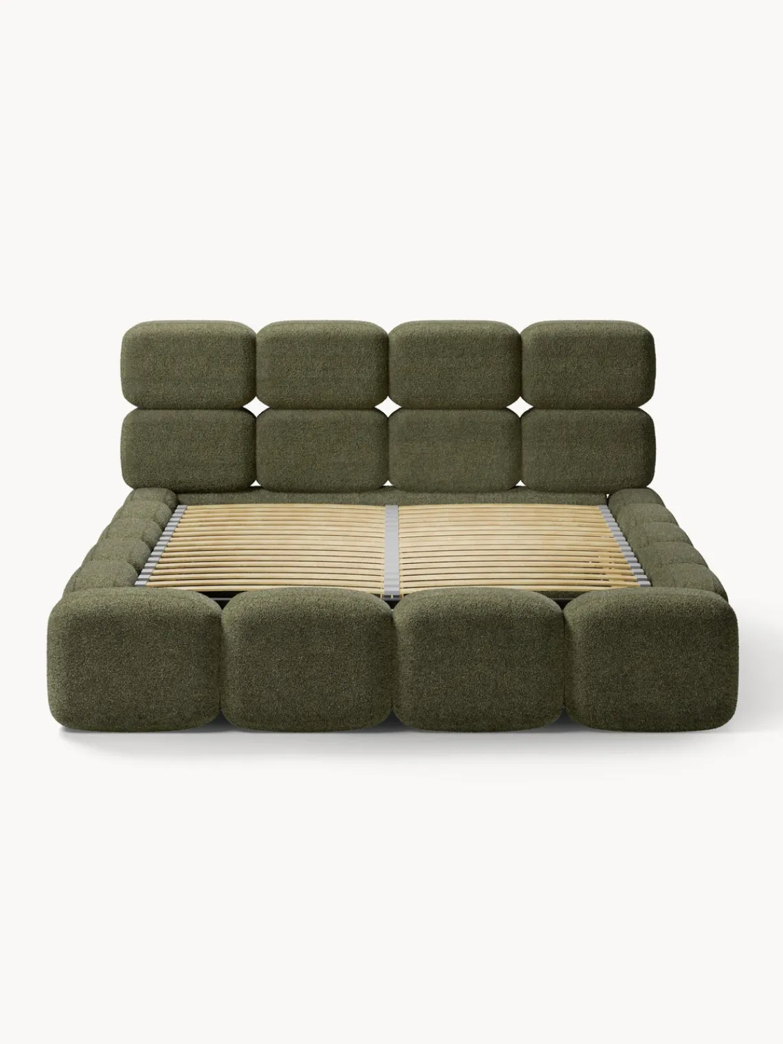 Discount Cama tapizada de boreguillo bouclé con espacio de almacenamiento Tayla Camas Tapizadas|Camas