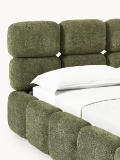 Discount Cama tapizada de boreguillo bouclé con espacio de almacenamiento Tayla Camas Tapizadas|Camas