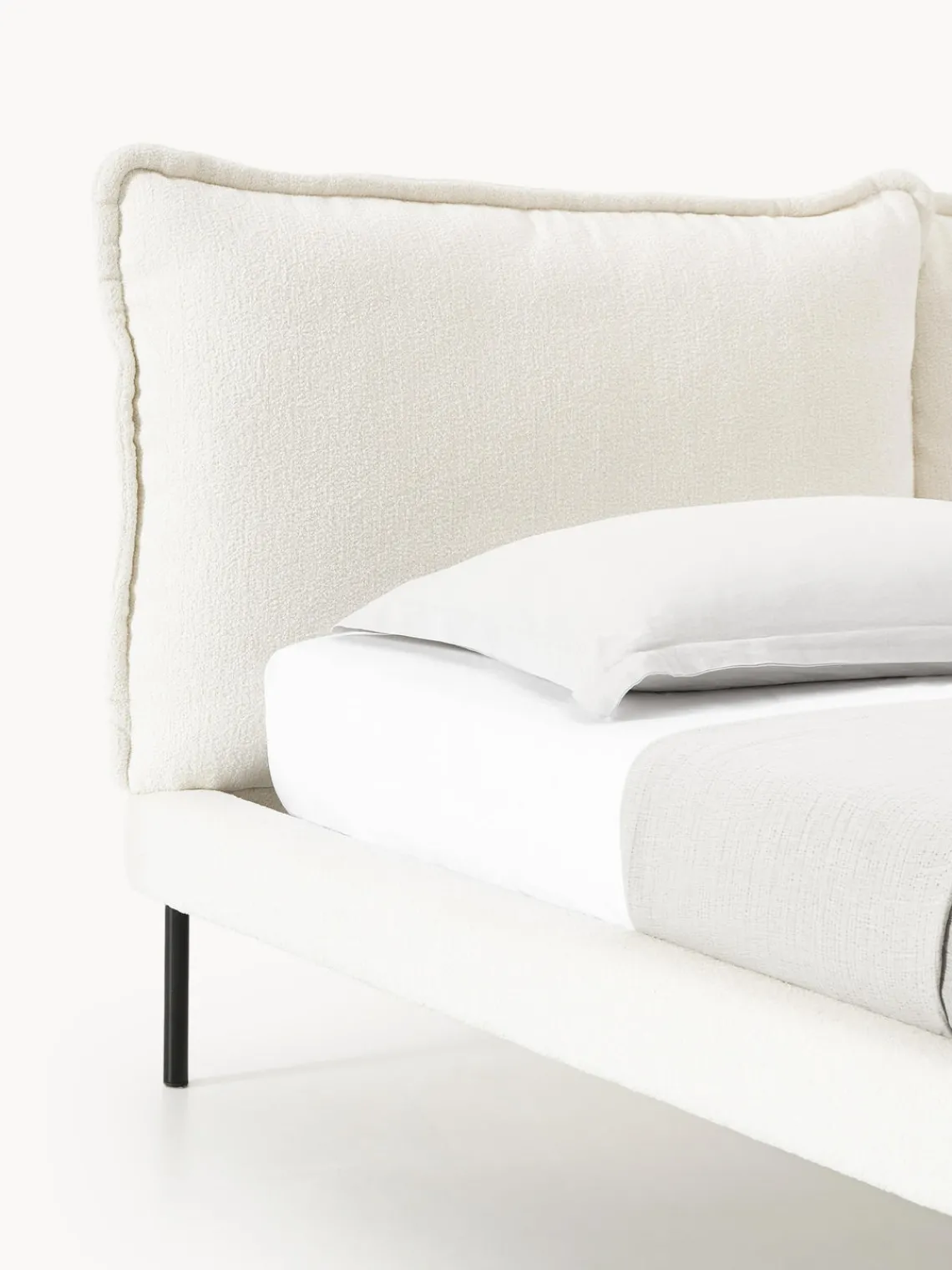 New Cama tapizada de borreguillo bouclé Amelia Camas Tapizadas|Camas