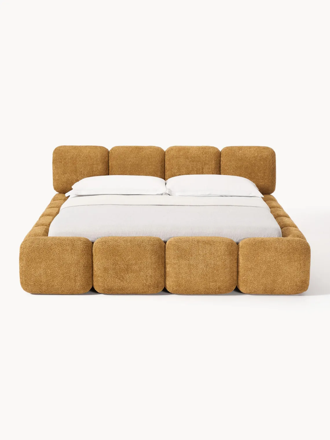 New Cama tapizada de borreguillo bouclé Tayla Camas Tapizadas|Camas