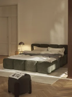 Clearance Cama tapizada de borreguillo bouclé Tayla Camas Tapizadas|Camas