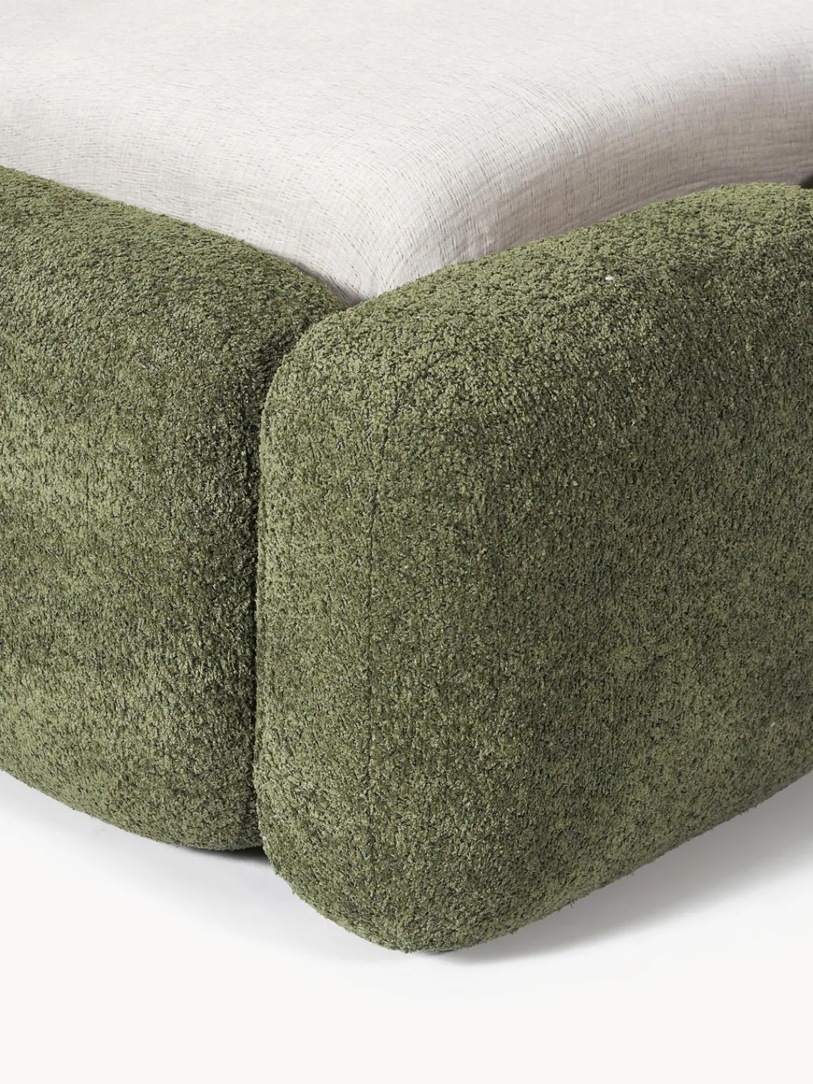 Clearance Cama tapizada de borreguillo bouclé Tayla Camas Tapizadas|Camas