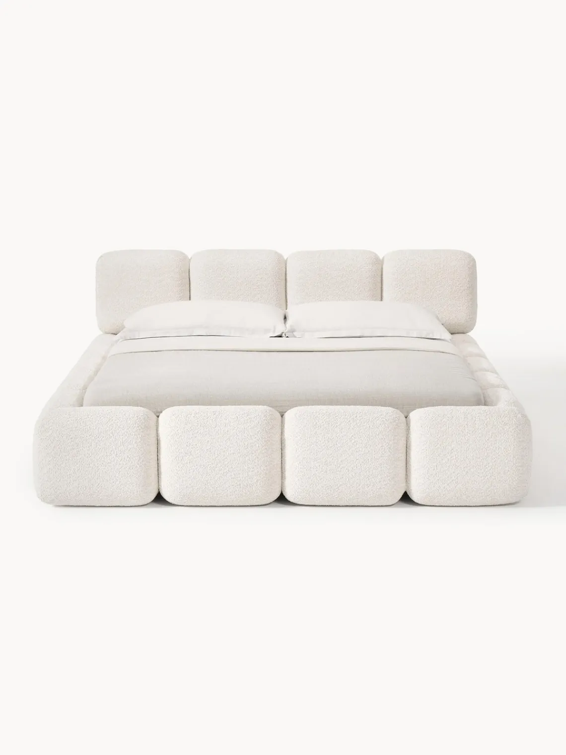 Online Cama tapizada de borreguillo bouclé Tayla Camas Tapizadas|Camas