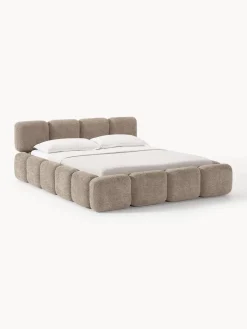Sale Cama tapizada de borreguillo bouclé Tayla Camas Tapizadas|Camas